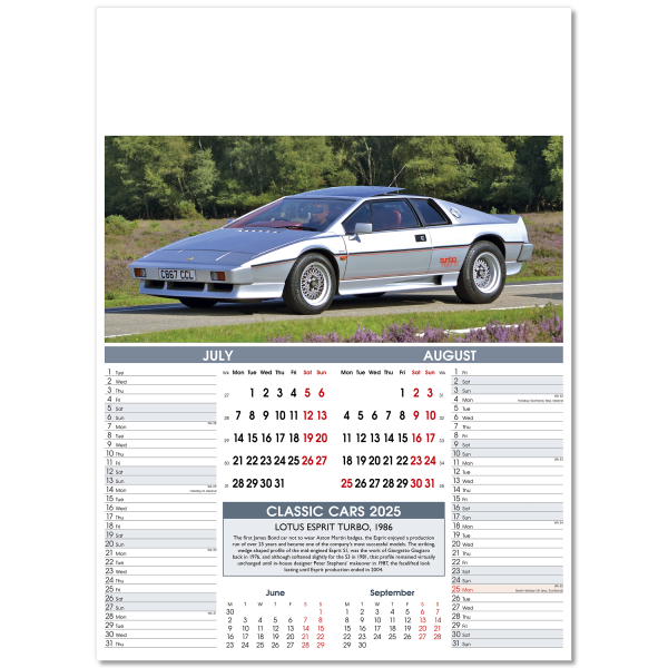 Classic Cars Wall Calendar