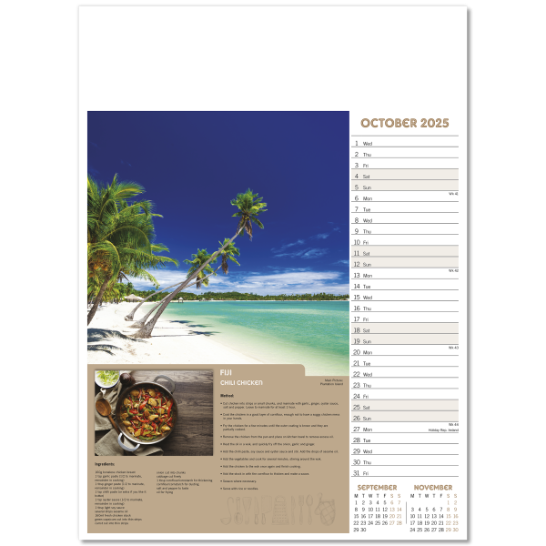 Taste for Travel Wall Calendar