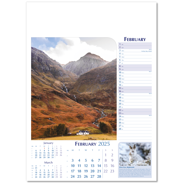 Notable Scotland Wall Calendar