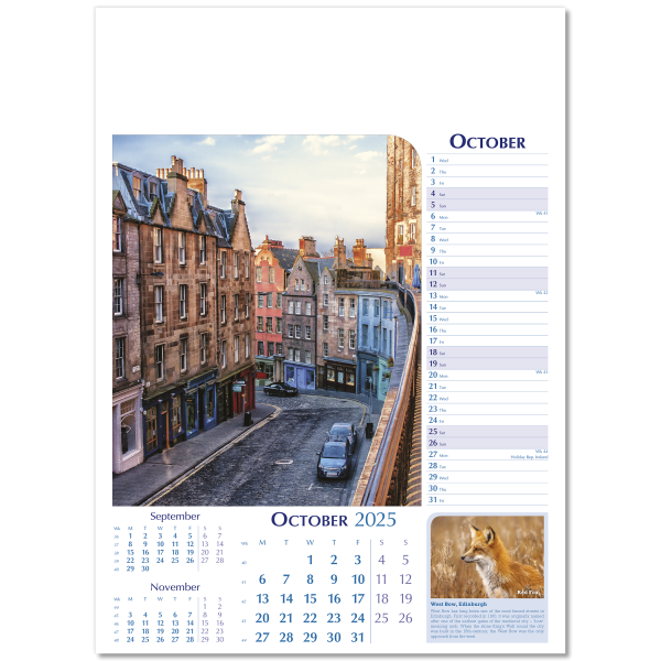 Notable Scotland Wall Calendar