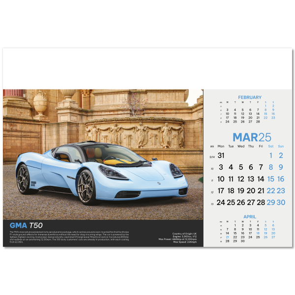 Supercars Wall Calendar