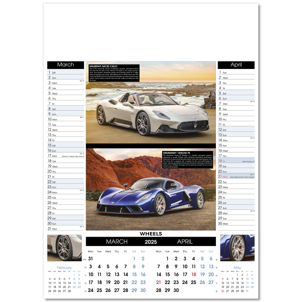 Wheels Wall Calendar