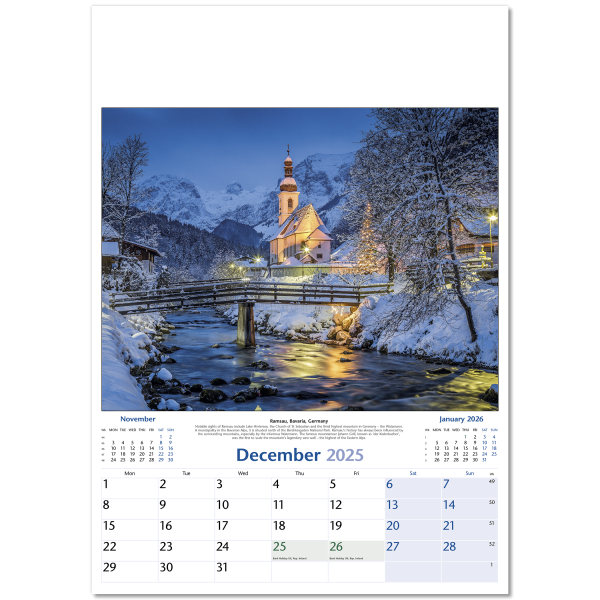 World by Night Wall Calendar