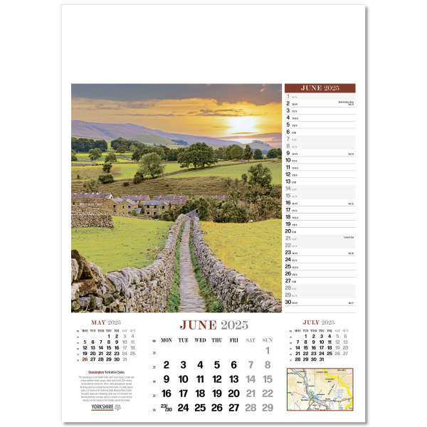 Yorkshire Glory Wall Calendar