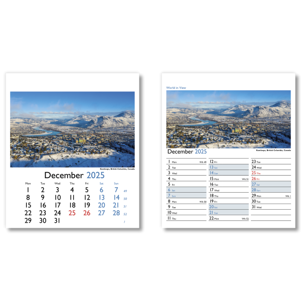 World in View Mini Desk Calendar