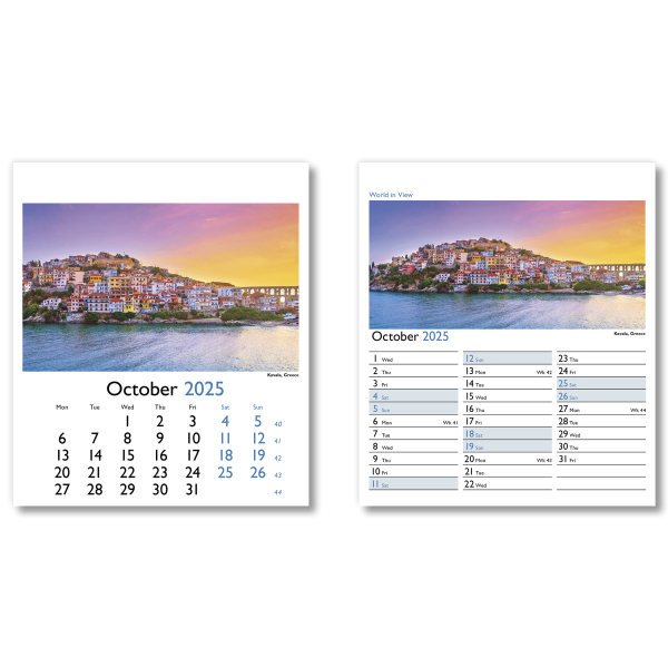 World in View Mini Desk Calendar