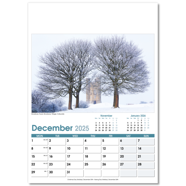 British Planner Wall Calendar - 13 Leaf