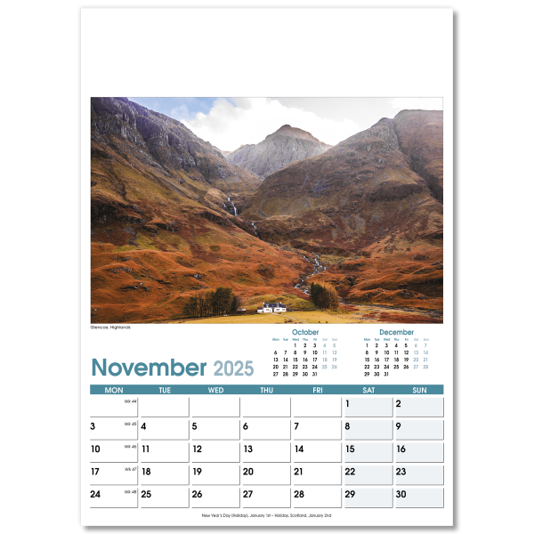 British Planner Wall Calendar - 13 Leaf