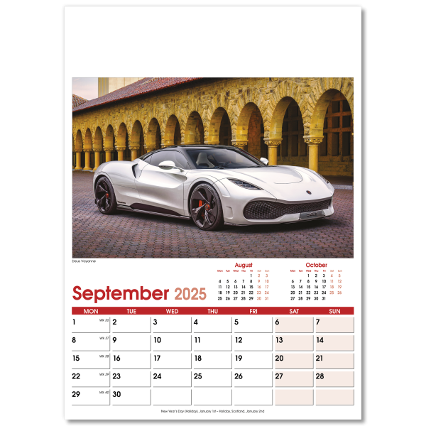 Fast Cars Wall Calendar - 13 Leaf