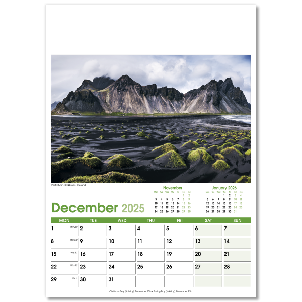 World Scenes Wall Calendar - 13 Leaf