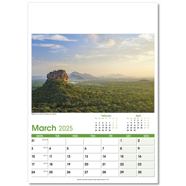 World Scenes Wall Calendar - 13 Leaf