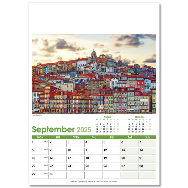 World Scenes Wall Calendar - 13 Leaf